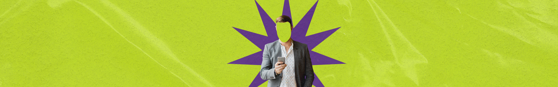Homem usando celular em arte sobre growth marketing da Surya