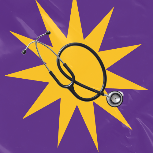 Arte com estetoscópio sobre marketing médico