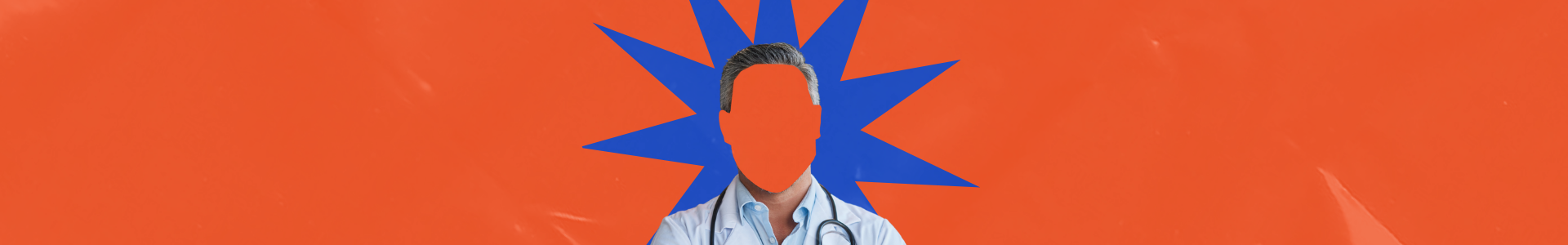 Médico em banner sobre autoridade digital na saúde